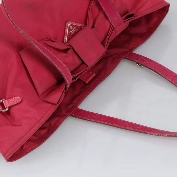 PRADA Tote Bag Nylon Pink Gold Auth - Picture 8 of 15
